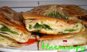 Жареный лаваш с начинкой