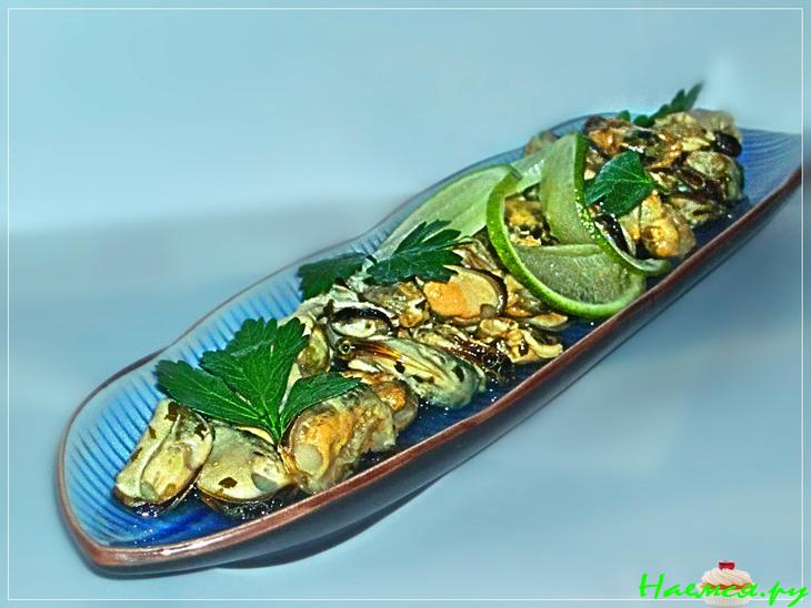 Мидии маринованные с белым вином