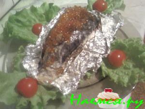 Карасик запечённый с овощами