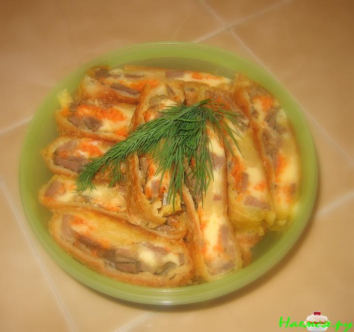 Язык в слоеном тесте