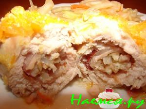 Куриные рулетики с гречкой и творогом