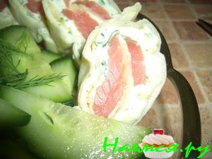 Рулет из лаваша с рыбой (вариация)