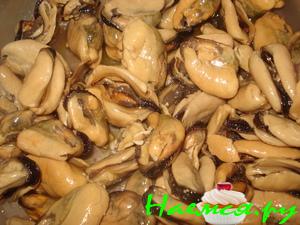 Мидии и кальмары копченые