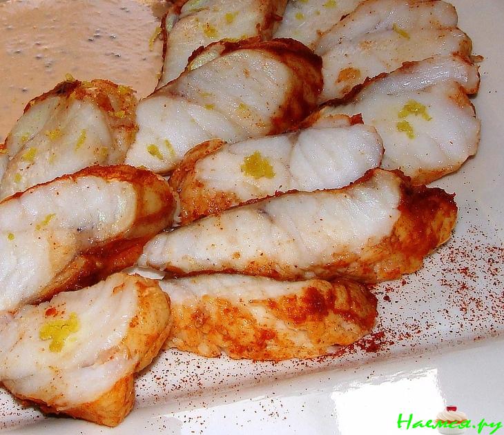 Филе Морского чёрта с соусом Филе Морского чёрта с соусом