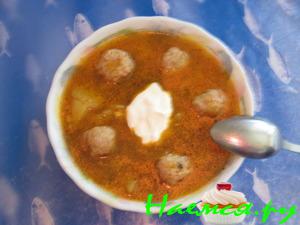 Рассольник с мясными шариками Рассольник с мясными шариками