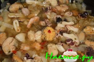 Ризотто с морепродуктами со сливками