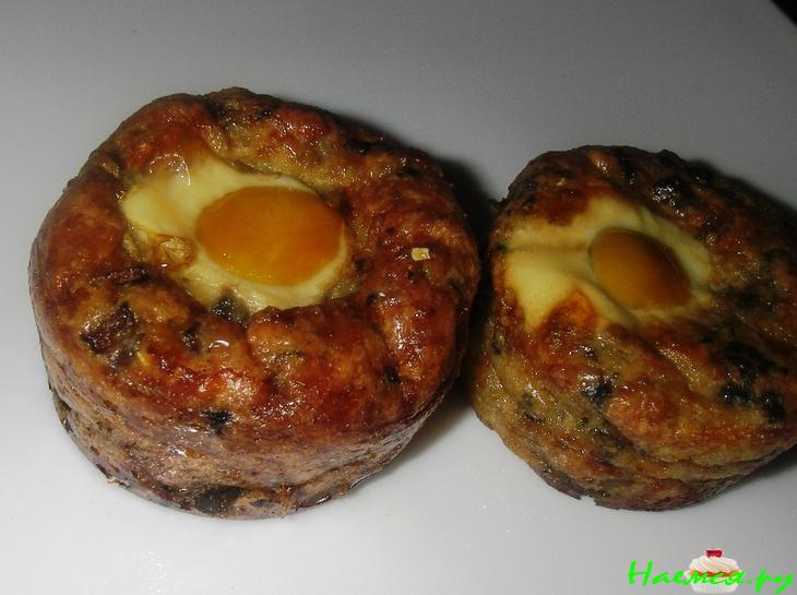 Грибное суфле с цуккини и перепелиными яйцами