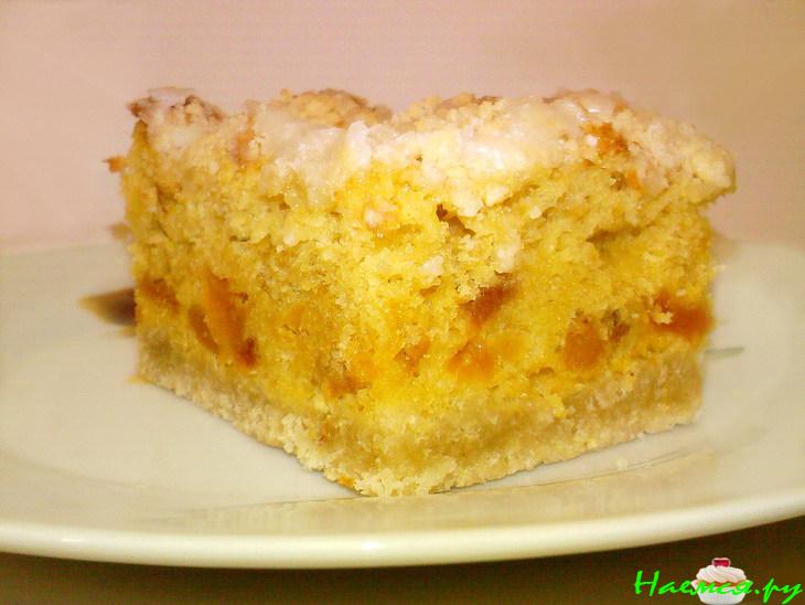 Абрикосовый песочно-бисквитный пирог