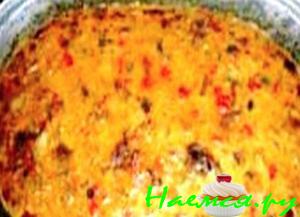 Запеканка из печёнки с грибами