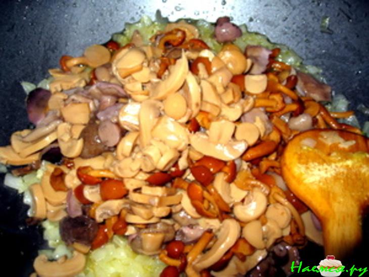 Грибы с луком Грибы с луком