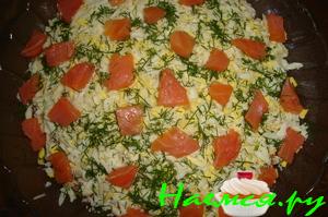 Салат "Самоцветы" с форелью