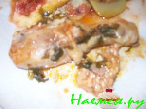 Курица с чесноком в белом вине