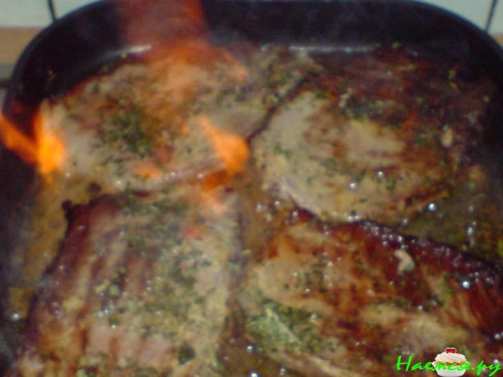 Мясо фламбированное