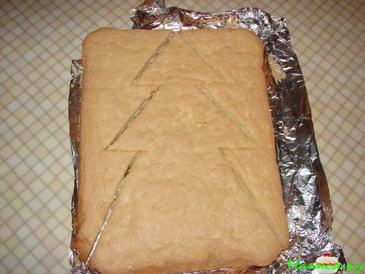 Торт бисквитный 'Новогодний' с маршмелоу 