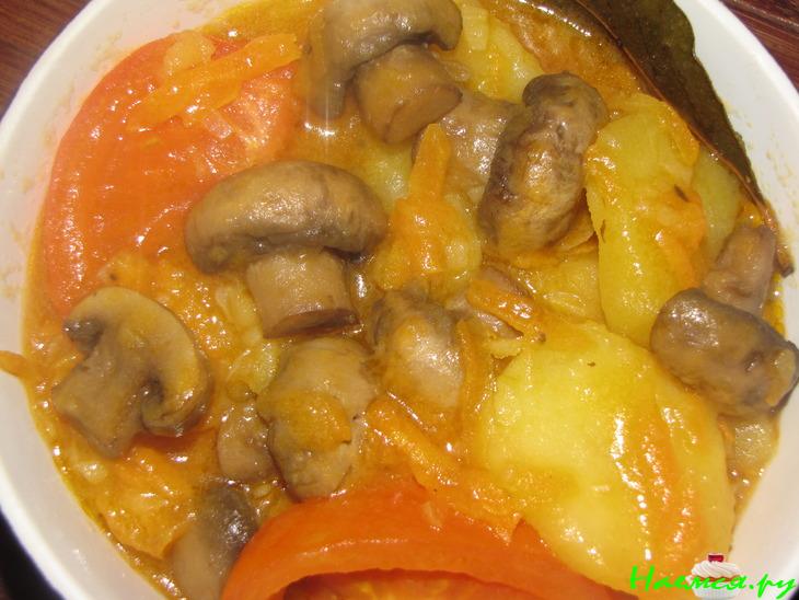 Рагу из шампиньонов и овощей