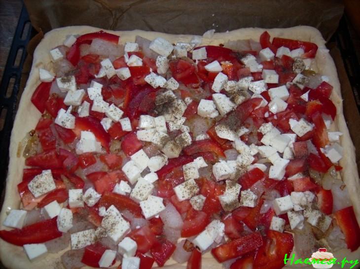 Пирог рыбный с паприкой, помидорами и моцареллой Пирог рыбный с паприкой, помидорами и моцареллой