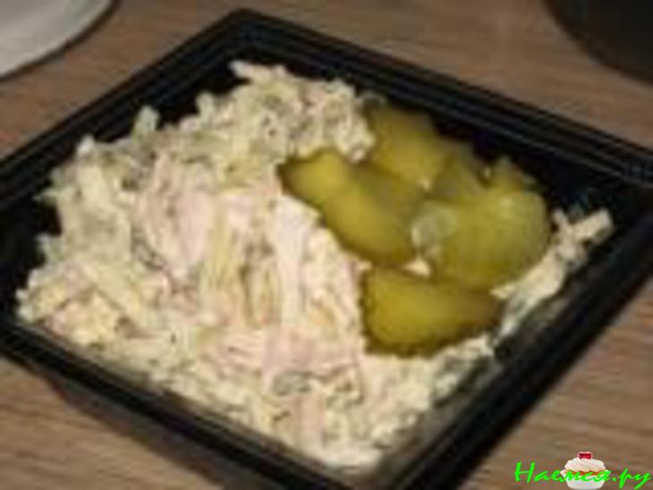 Быстрый салат из блинов Быстрый салат из блинов