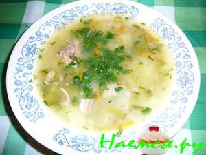 Рассольник с консервой "Горбуша натуральная"