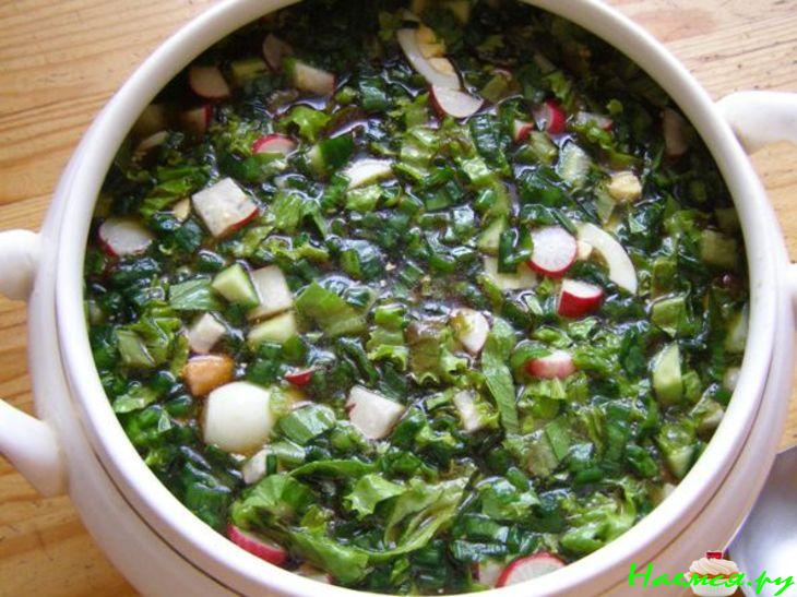 Окрошка из лосося