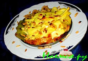 Гратинированные тропические фрукты с творогом