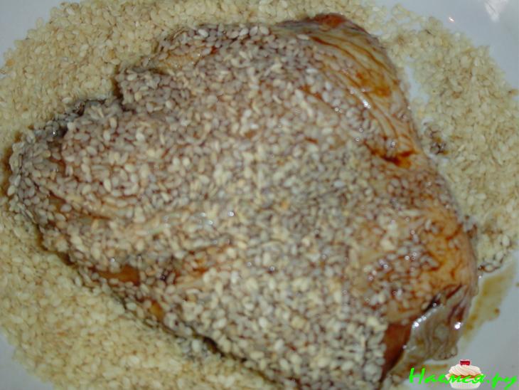 Цыпленок в кунжуте