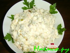 Салат из молодой стручковой фасоли с горбушей Салат из молодой стручковой фасоли с горбушей