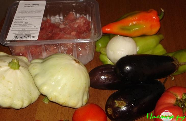 Свинина с овощами в сметане