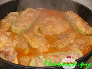 Кисло-сладкие фаршированные кабачки