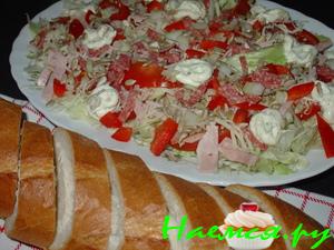 Мой любимый салат с багетом