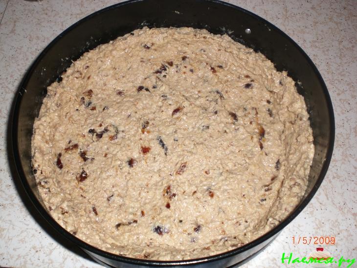 Овсяный пирог с киви и орехами