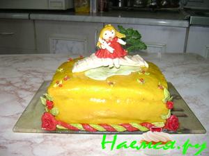 Торт вишнёвый "Кукла Даша"