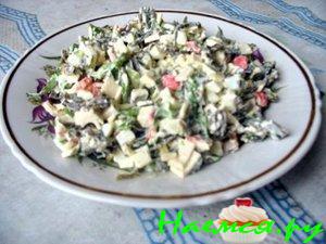 Салат "Клеопатра" с языком и креветками