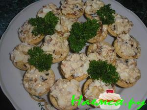 Закусочные тарталетки с 2мя начинками