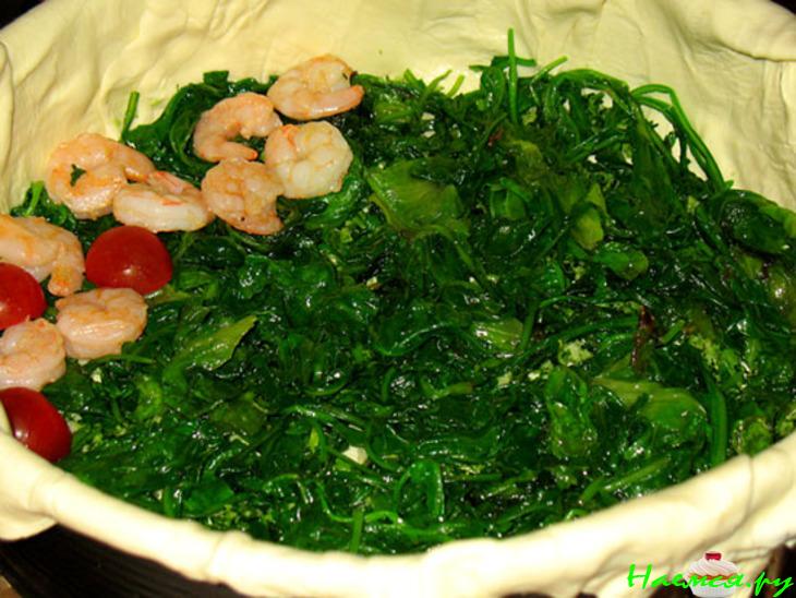 Тарт с креветками и помидорами черри Тарт с креветками и помидорами черри