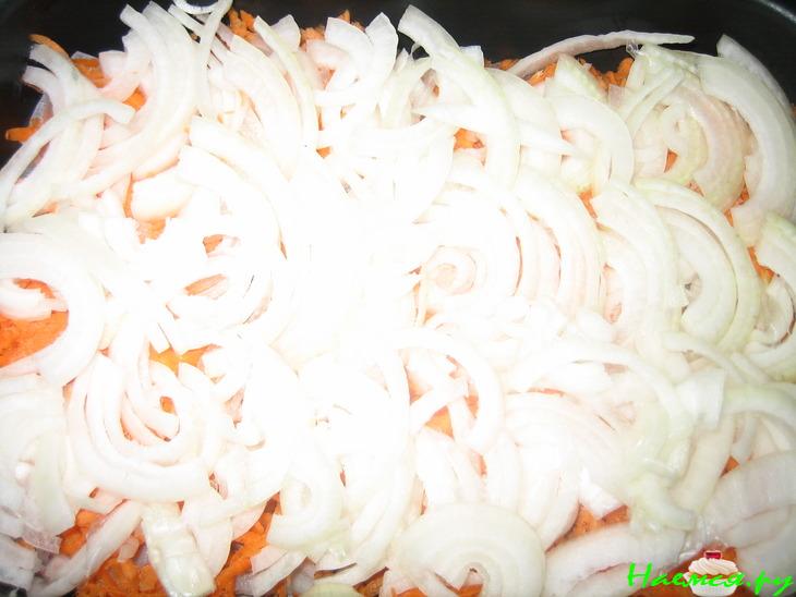 Рыбная запеканка с овощами под майонезом