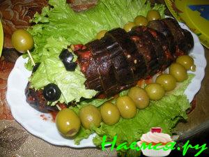 Баклажаны с болгарским перцем в аджике