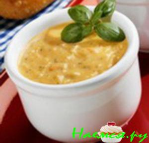 Сырный суп с луком