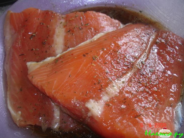 Семга гриль + грибы