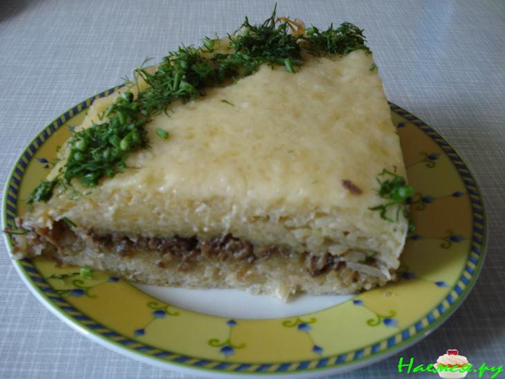Картофельный торт с грибами и сыром Картофельный торт с грибами и сыром