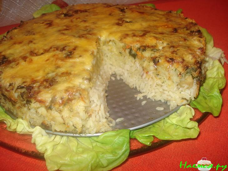 Рисовый пирог с морским языком под сырной корочкой