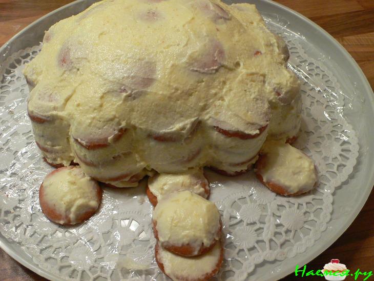 Торт "Черепаха" с персиками