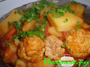 Жаркое с тефтелями