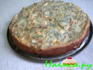 Овощной пирог на кефире с кориандром