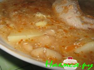 Рассольник куриный с фасолью