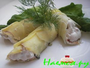Картофельные рулеты с морским окунем