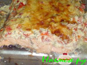 Рыба под сырно-перчиковым "одеялом"