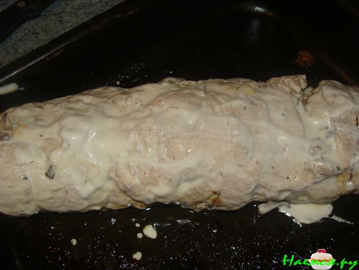Куриный рулет с грибами