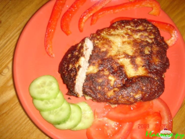 Мясо в грибном кляре