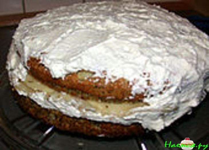 Торт с грушами, маком и марципаном Торт с грушами, маком и марципаном