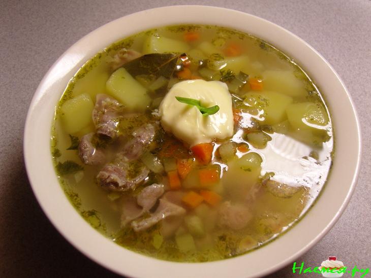 Рассольник из куриных желудочков